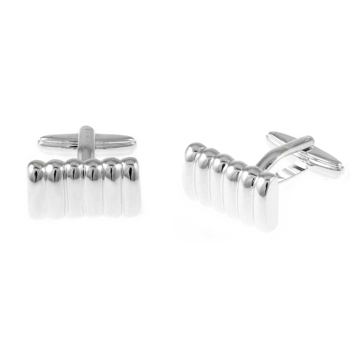 Silver 19x11mm spring cufflinks