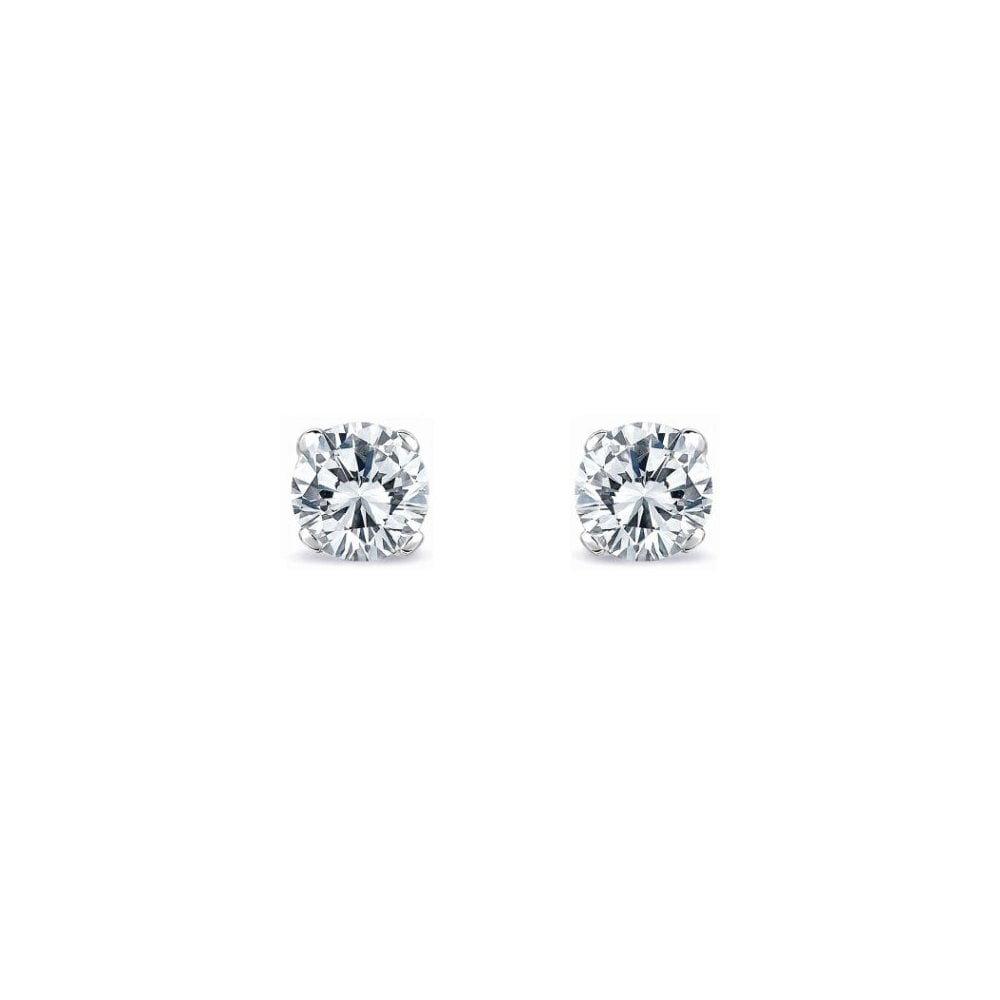 18ct white gold 1.23ct round brilliant diamond stud earrings