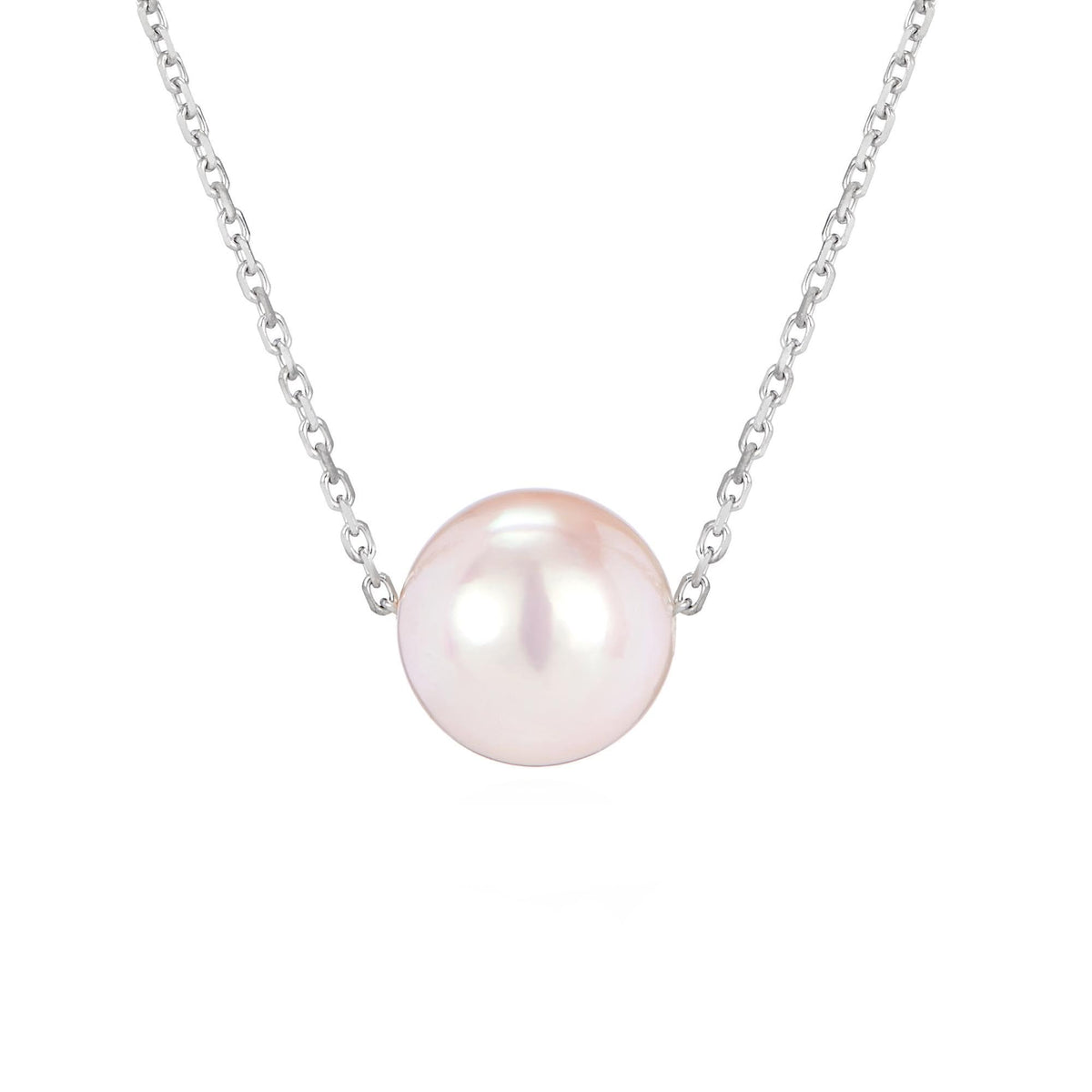 9ct white gold 8.5mm x 9.0mm Akoya pearl necklace
