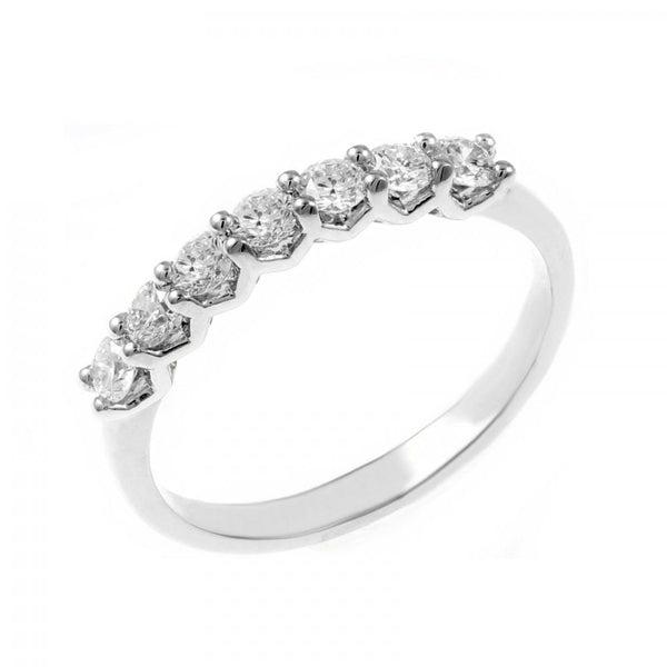 Platinum 0.50ct Round Brilliant Cut Diamond 7 Stone Ring