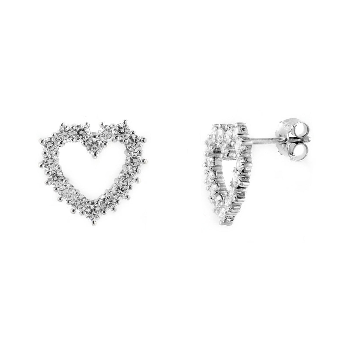 18ct white gold 1.40ct diamond heart shaped earrings