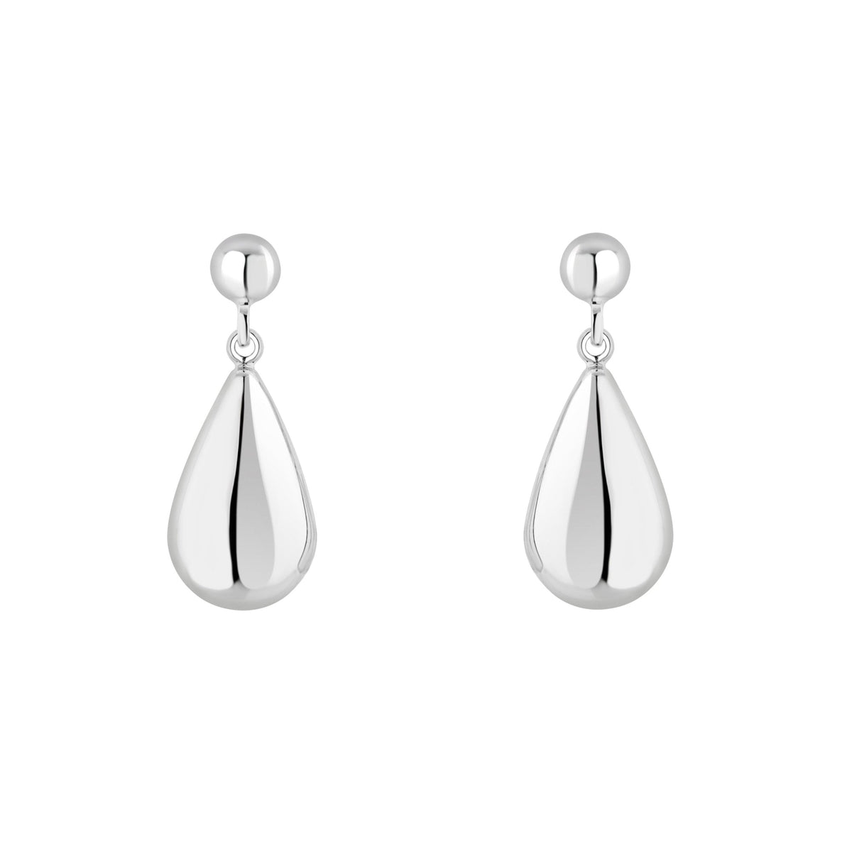 9ct white gold 20x9mm drop earrings