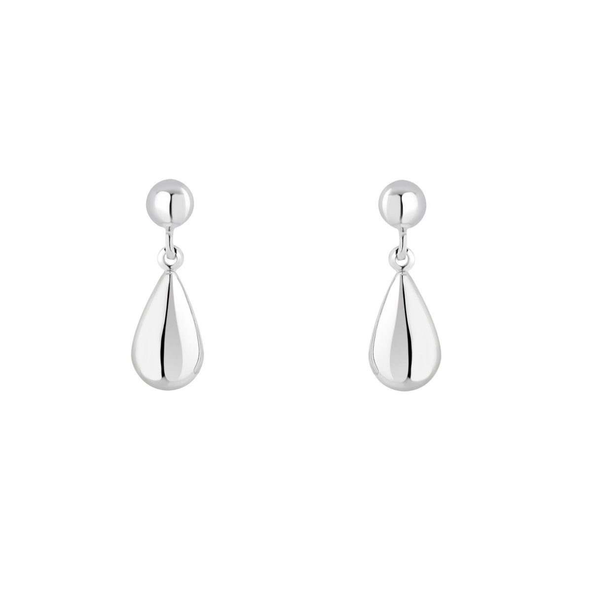 9ct white gold 17mm x 6mm drop earrings