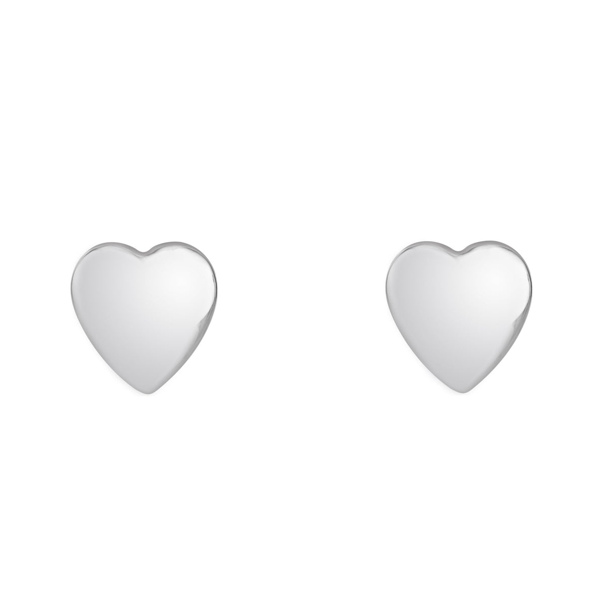9ct white gold 9mm x 9mm heart stud earrings