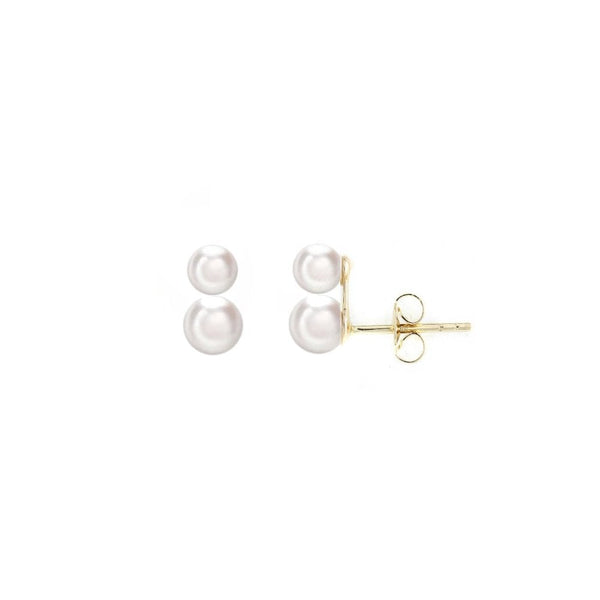 9ct yellow gold 4mm x 5mm Akoya pearl stud earrings