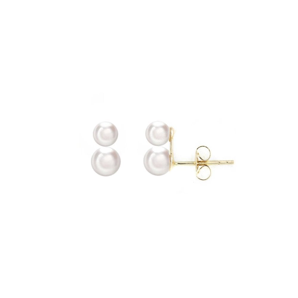 9ct yellow gold 4mm x 5mm Akoya pearl stud earrings