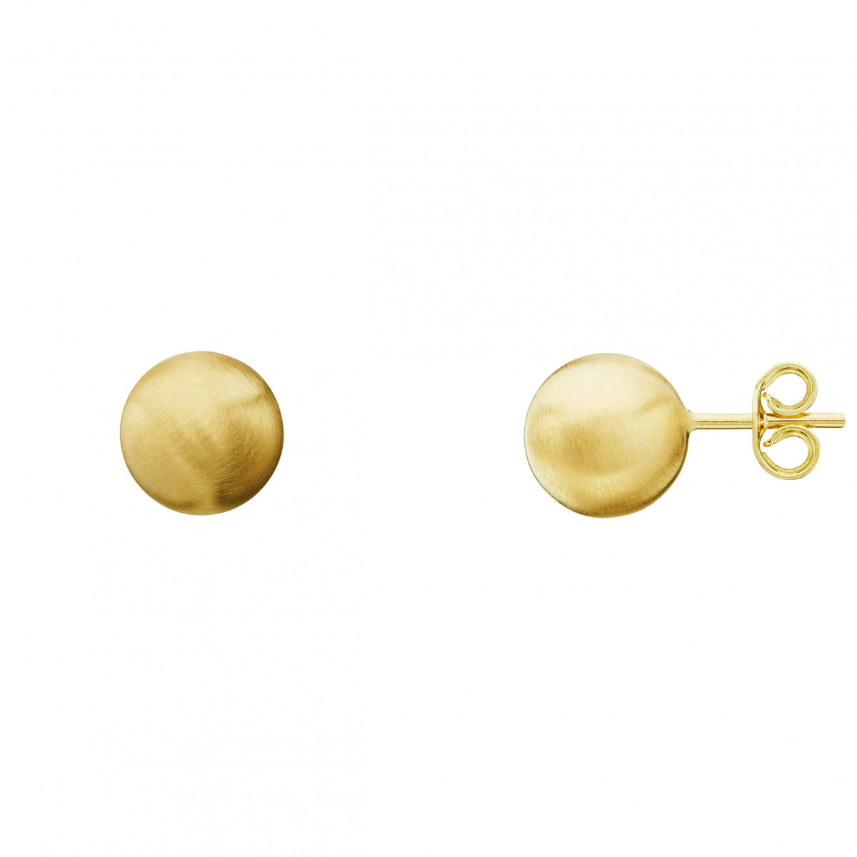 9ct yellow gold 7mm satin ball stud earrings