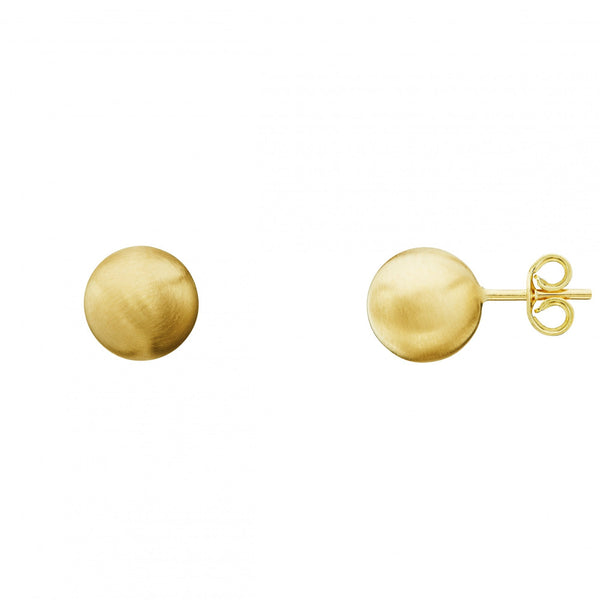 9ct yellow gold 7mm satin ball stud earrings
