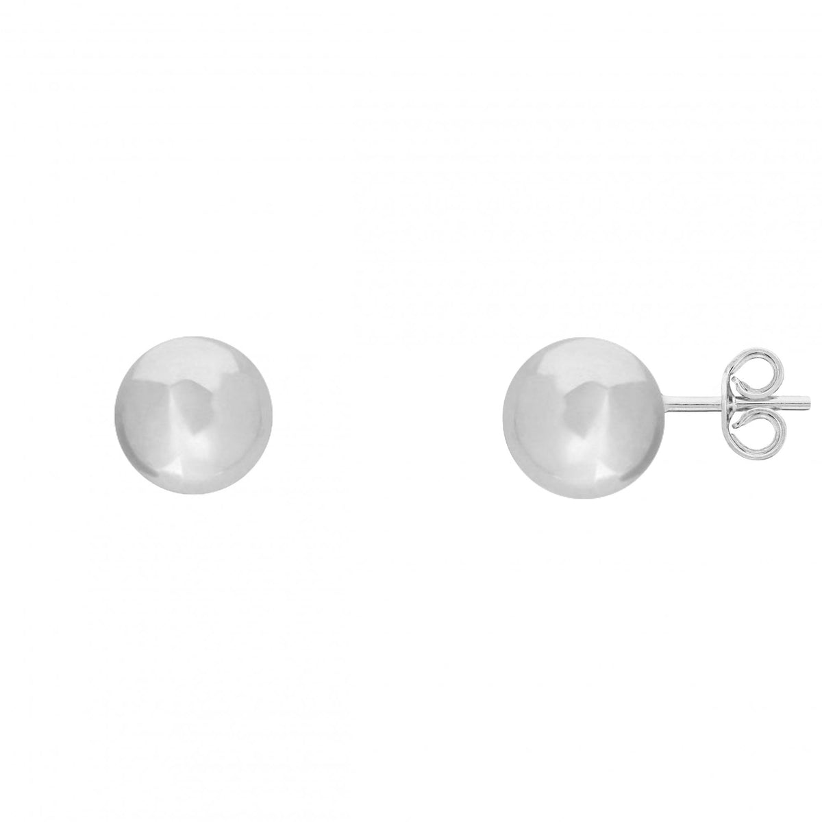 9ct white gold 7mm ball stud earrings
