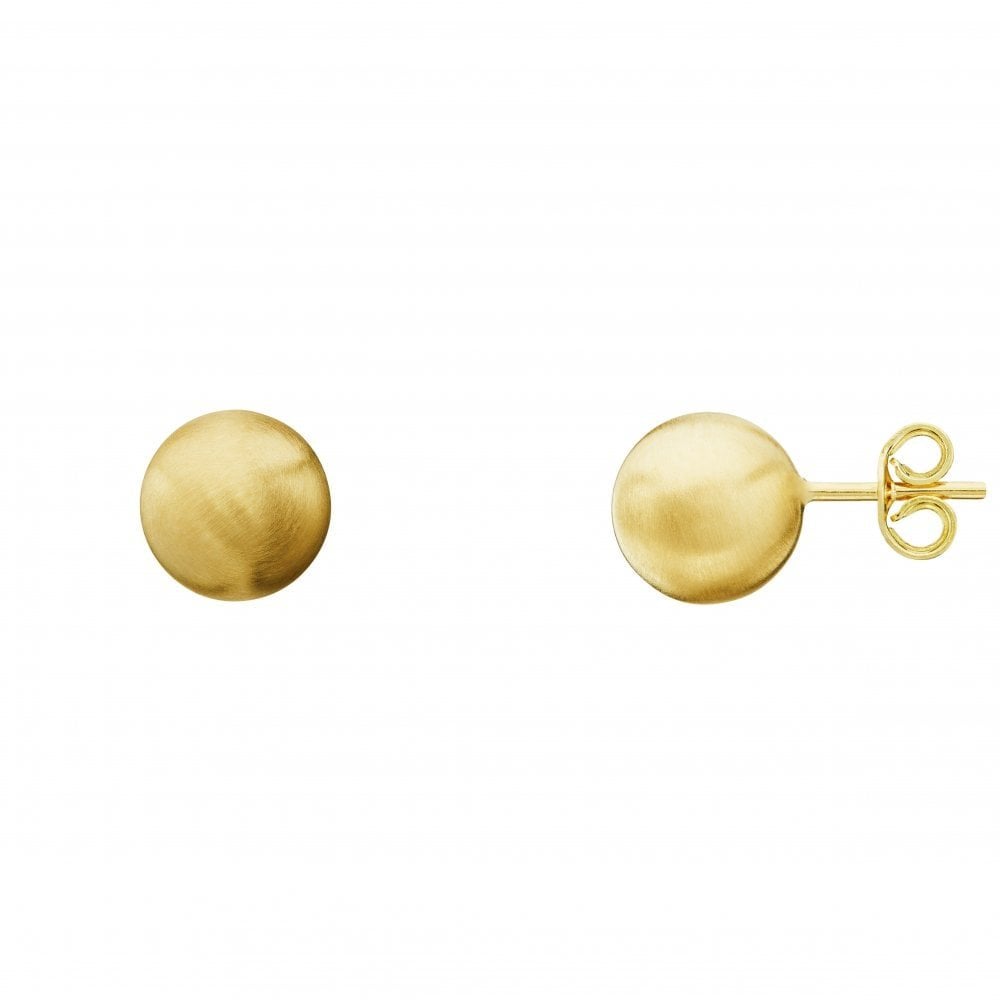 9ct yellow gold 8mm satin ball stud earrings