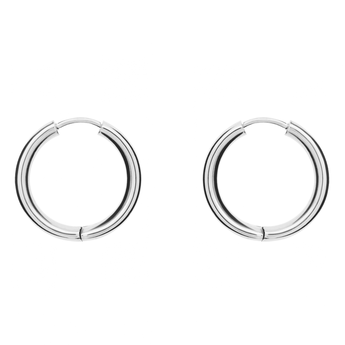 9ct white gold 20mm x 5mm hoop earrings