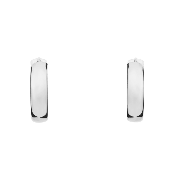 9ct white gold 20mm x 5mm hoop earrings