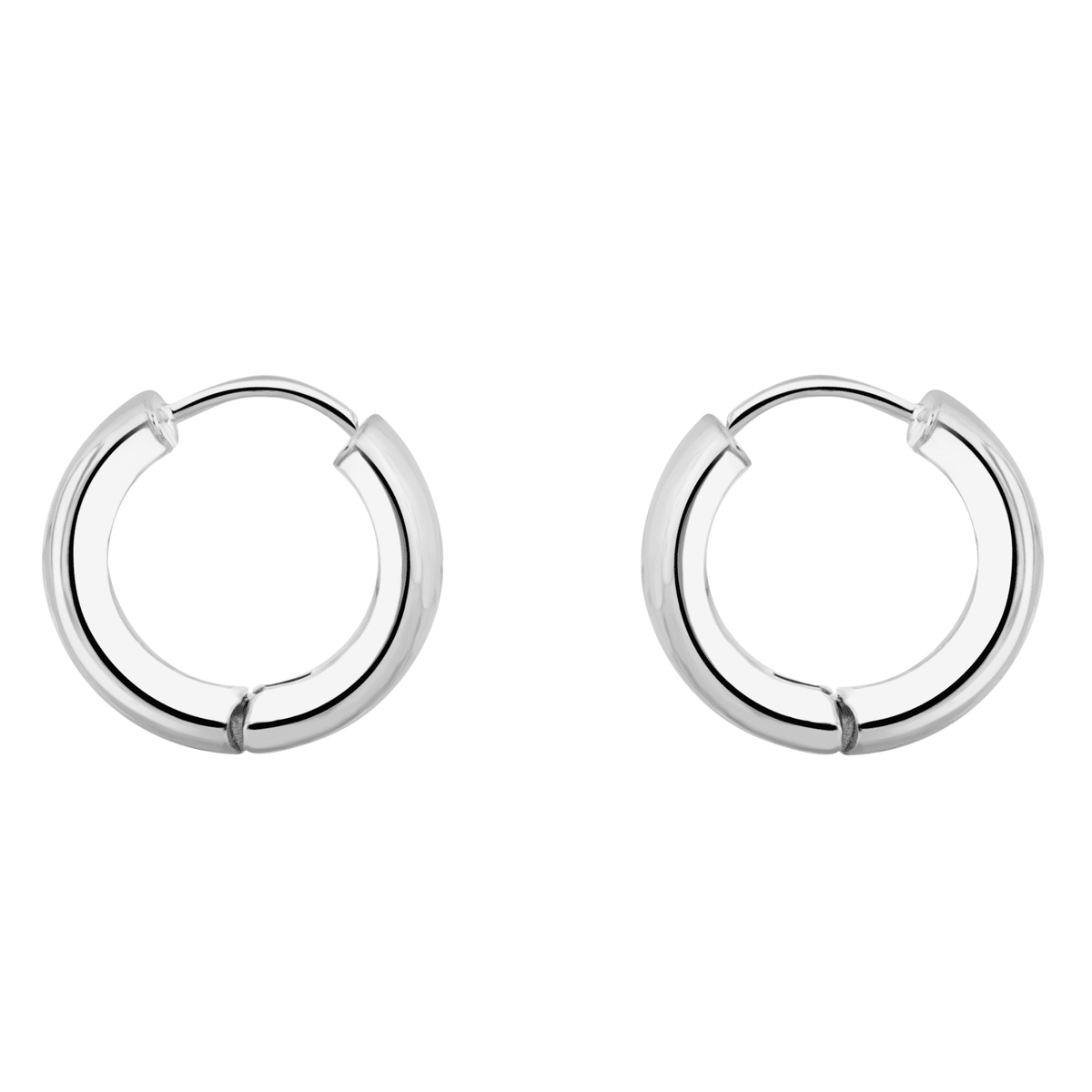 9ct white gold 16mm x 5mm hoop earrings