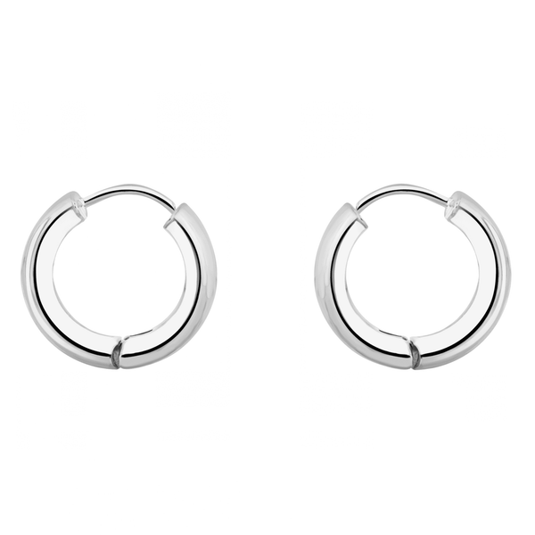 9ct white gold 16mm x 5mm hoop earrings