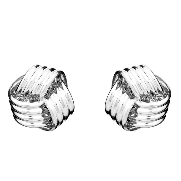 9ct white gold 12mm knot stud earrings