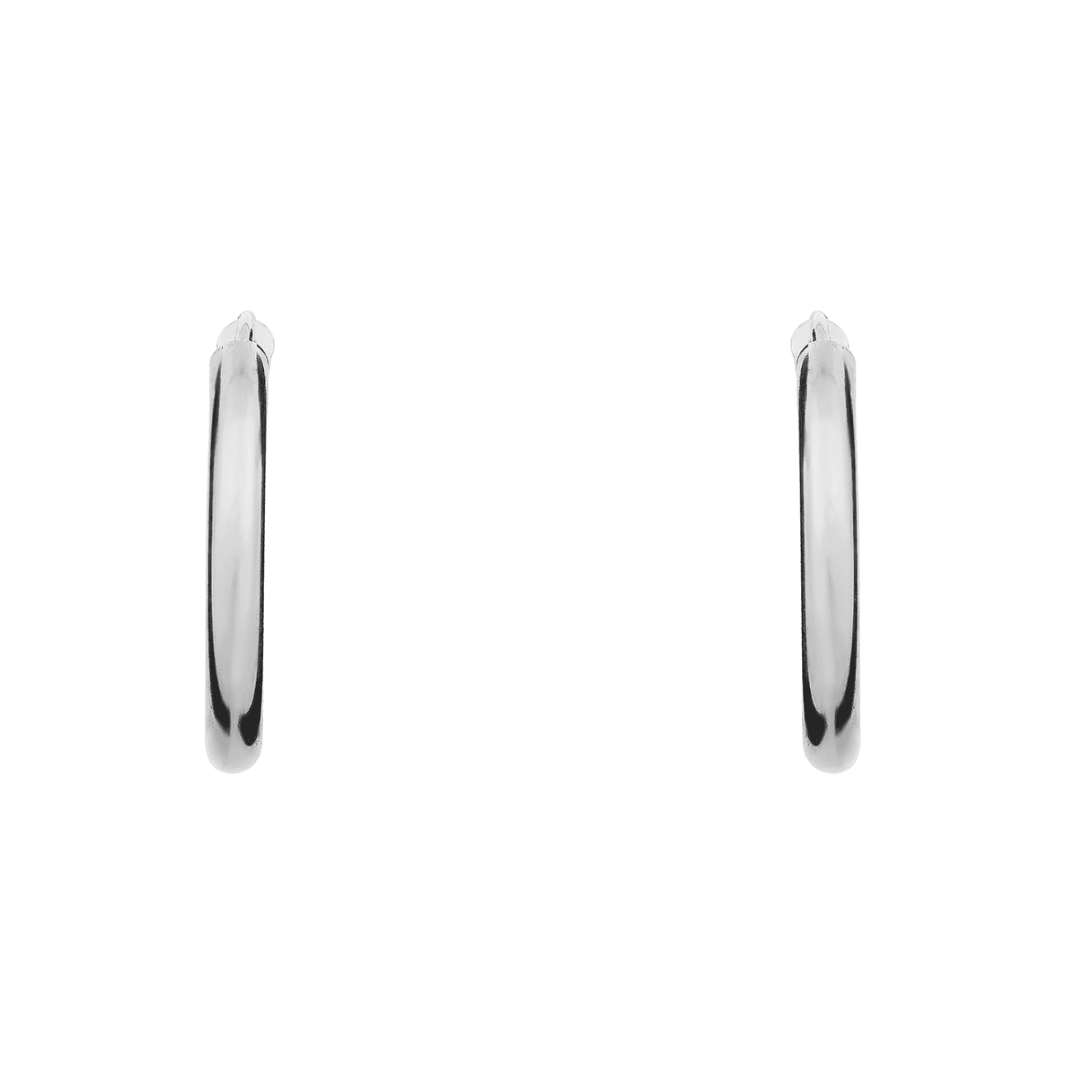 9ct white gold 20mm x 3mm hoop earrings