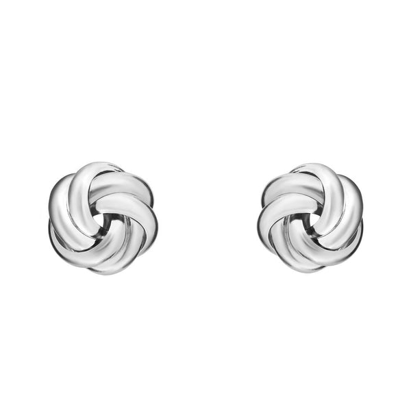 9ct white gold 9mm knot stud earrings