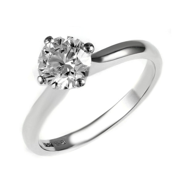 Platinum 1.01ct F VS1 GIA round brilliant cut diamond ring