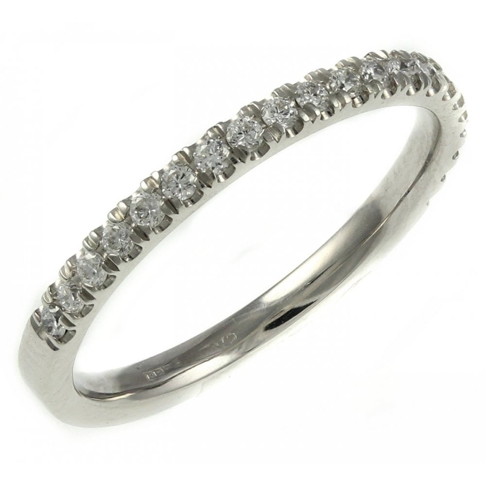 Platinum 0.21ct round brilliant cut diamond half eternity ring