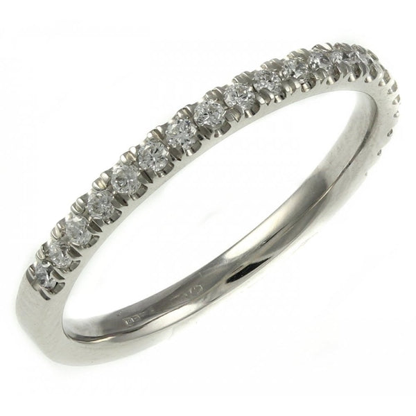 Platinum 0.21ct round brilliant cut diamond half eternity ring