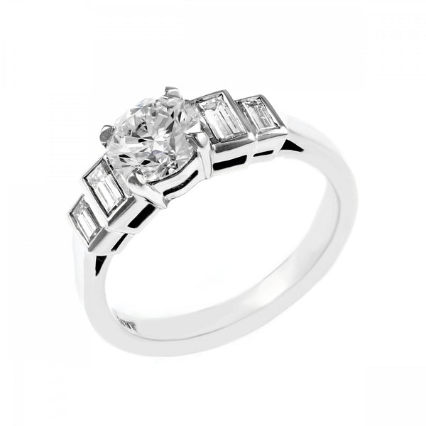 Platinum 1.00ct D VS1 GIA round brilliant cut diamond ring