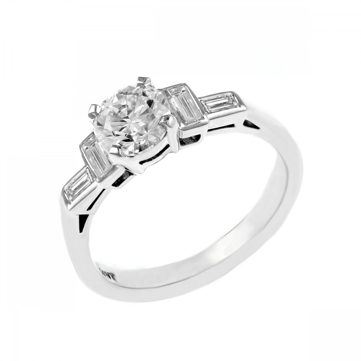 Platinum 1.01ct E VS1 GIA round brilliant cut diamond ring