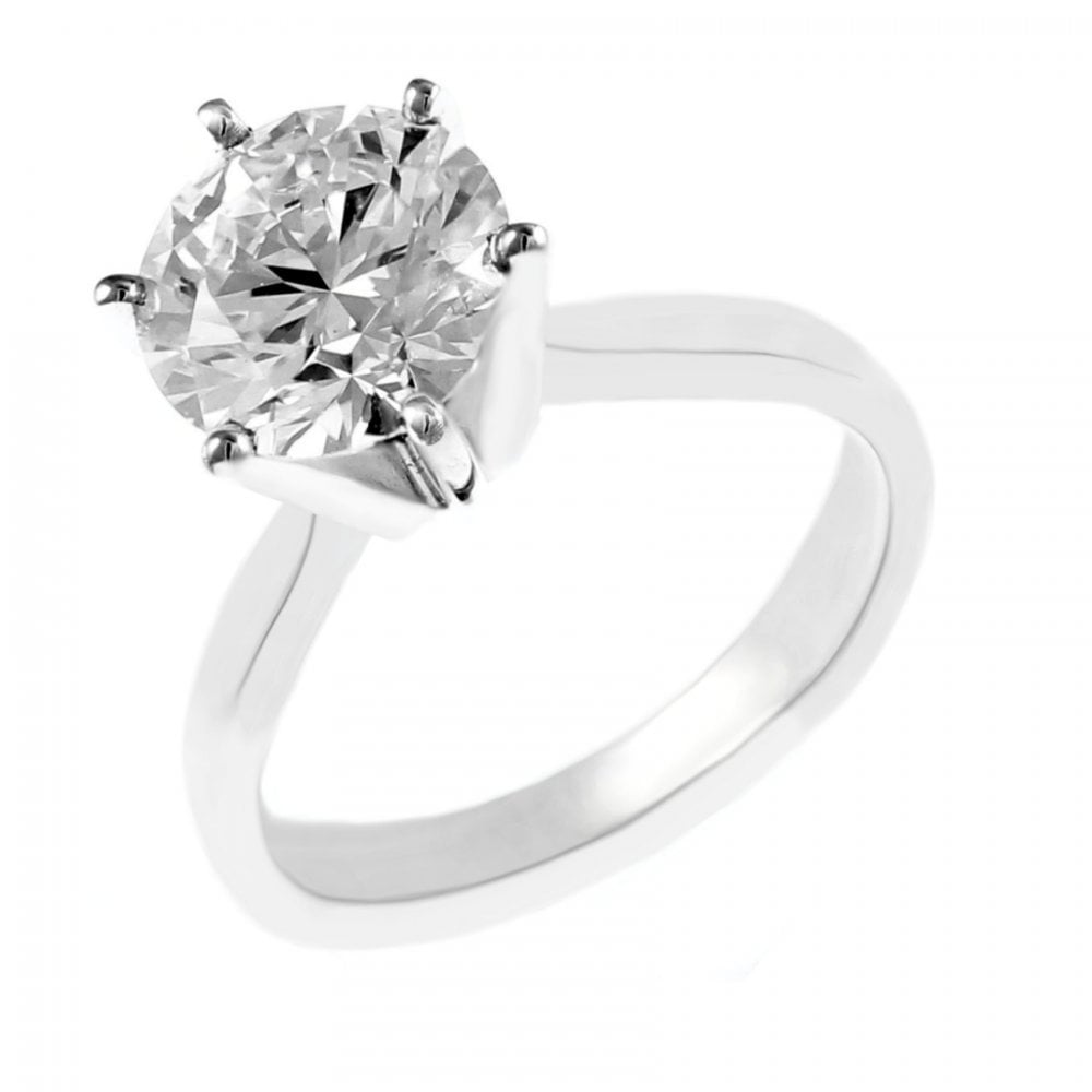Platinum 2.07ct D SI2 GIA round brilliant cut diamond ring