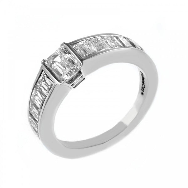 18ct white gold 0.75ct prince cut diamond ring