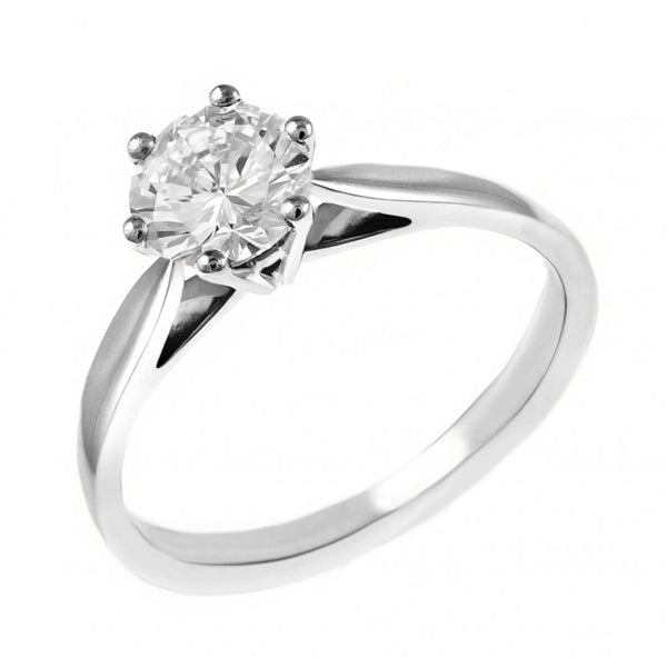 Platinum 1.02ct D SI1 EGL round brilliant cut diamond ring