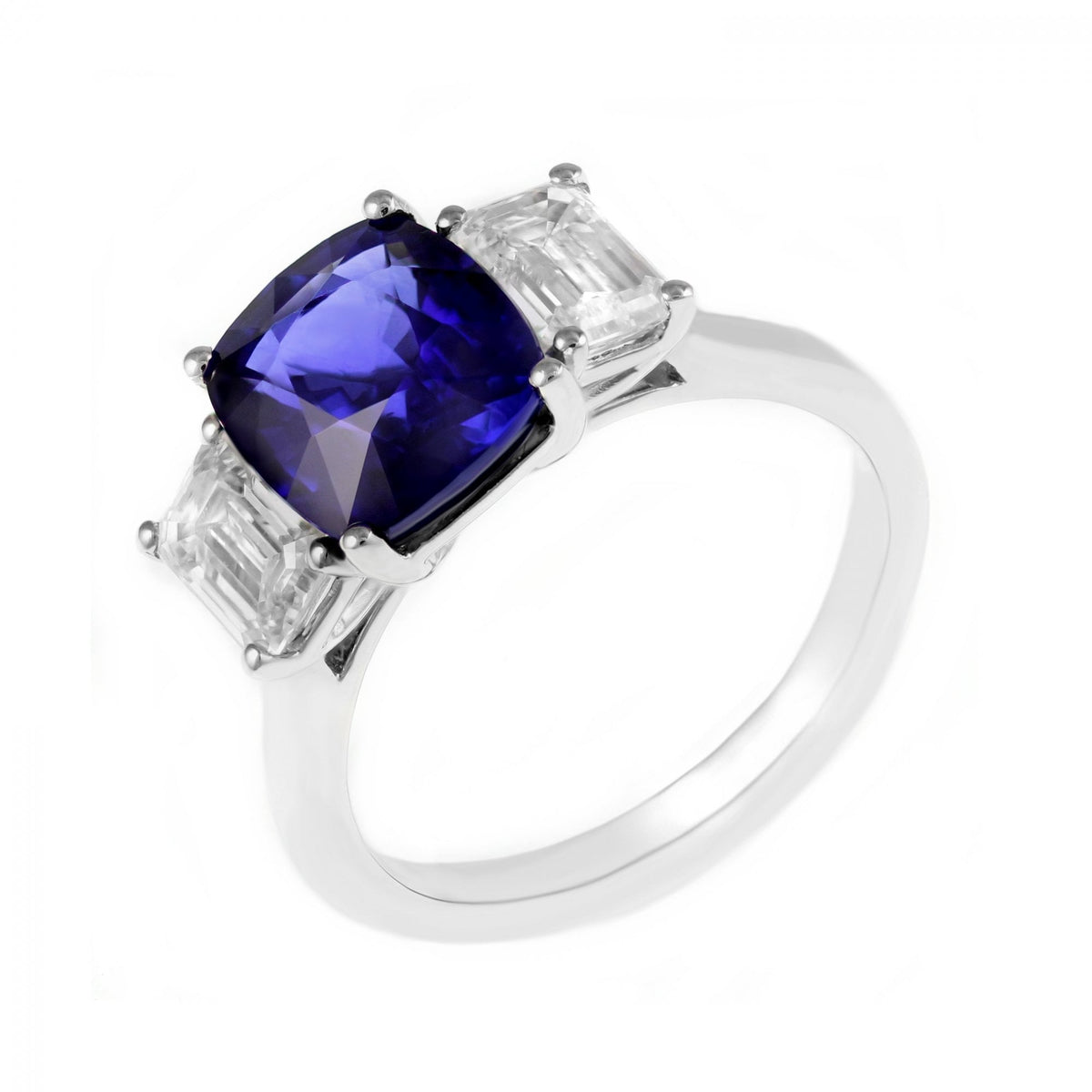 Platinum 3.95ct sapphire & 1.40ct E VS2 GIA diamond ring