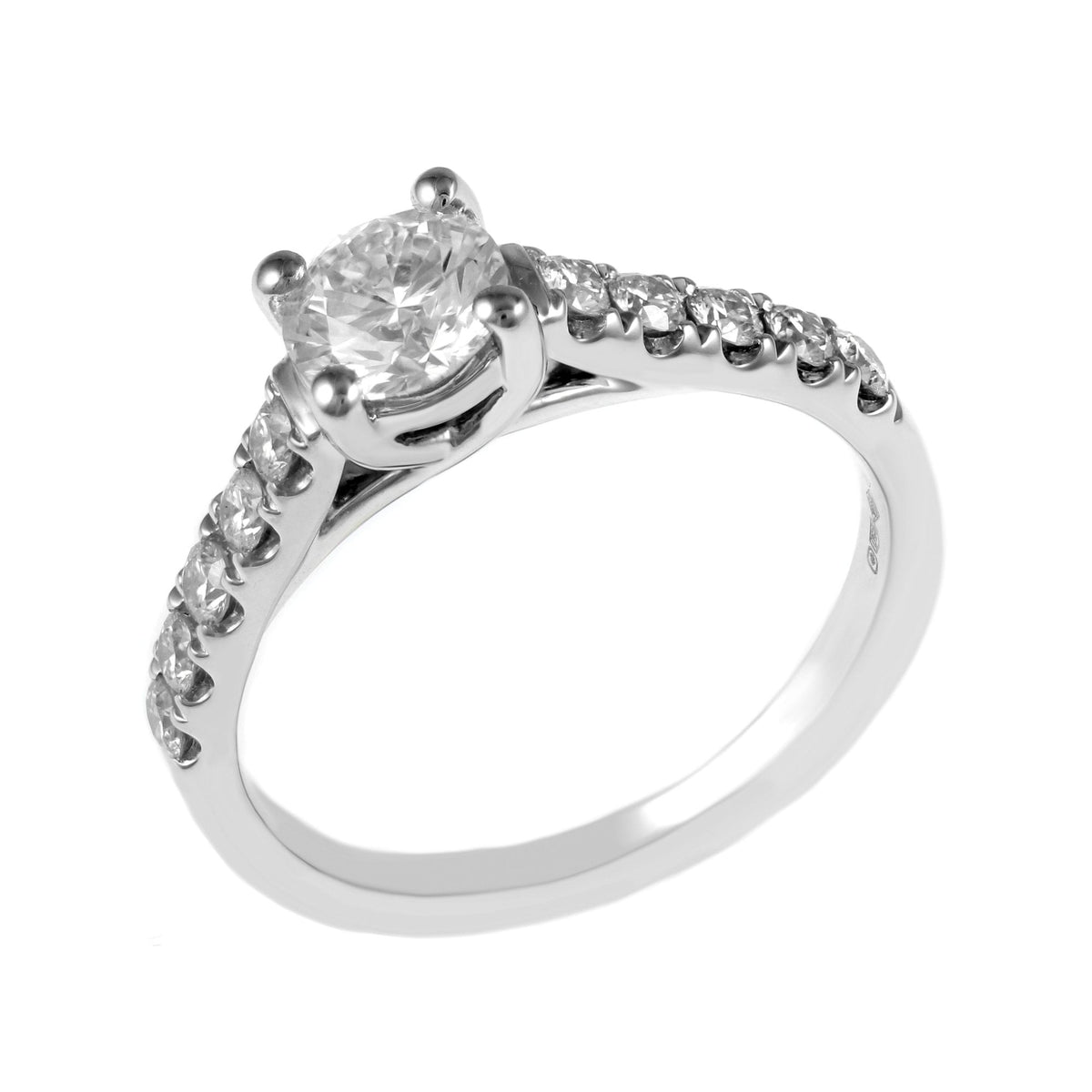 Platinum 0.71ct D VS2 GIA round brilliant diamond ring