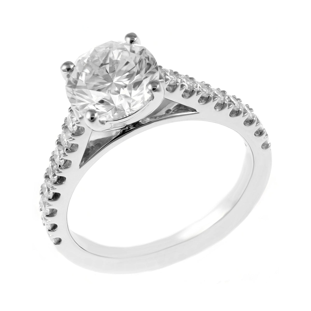 Platinum 2.03ct D SI2 GIA round brilliant diamond ring