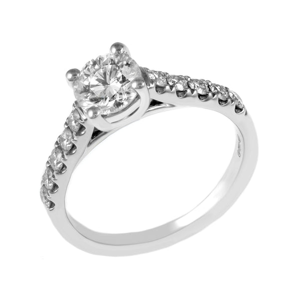 Platinum 1.57ct E VS2 GIA round brilliant diamond ring