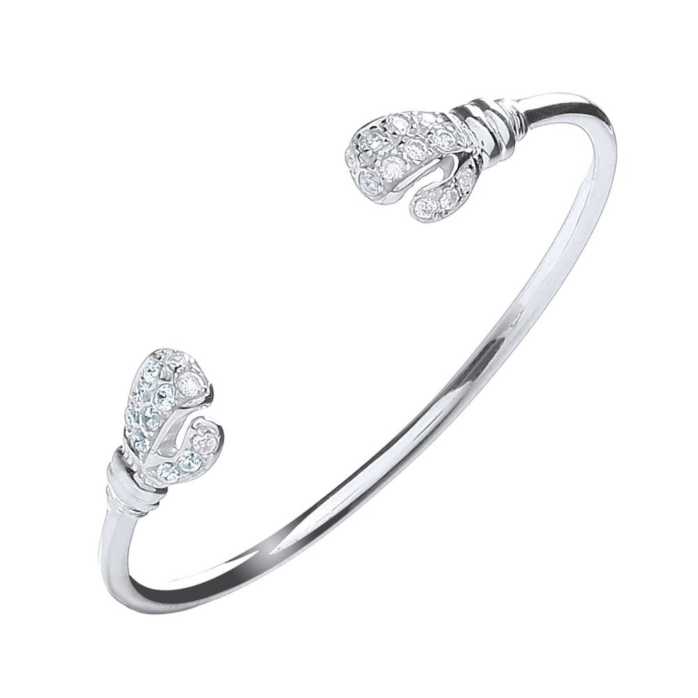 Silver 2.50mm boxing glove torque baby bangle