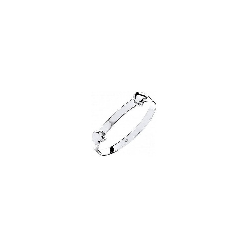 Silver 4.00mm expandable heart baby bangle