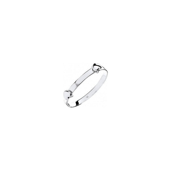 Silver 4.00mm expandable heart baby bangle