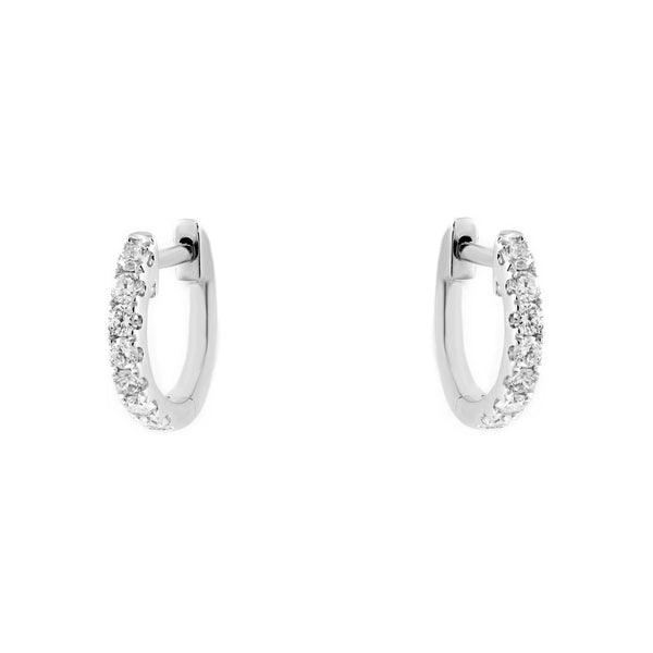 18ct white gold 0.48ct round brilliant cut diamond hoop earrings