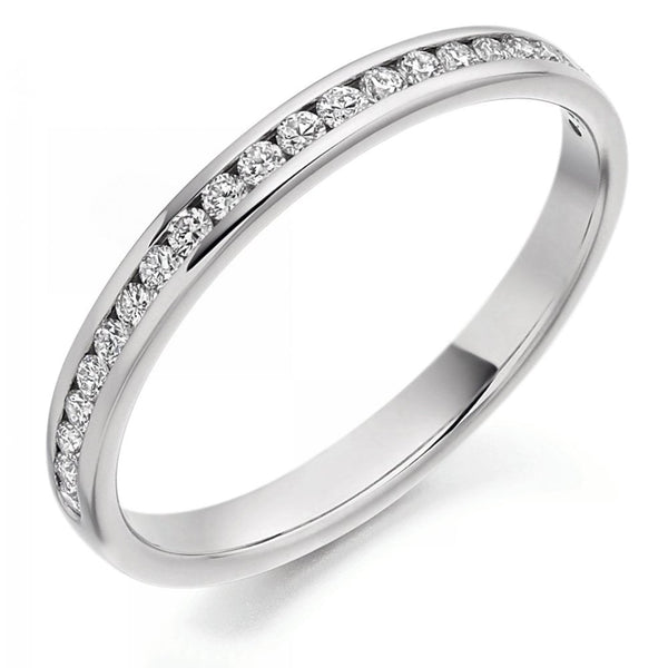 Platinum 0.25ct round brilliant cut half eternity diamond ring