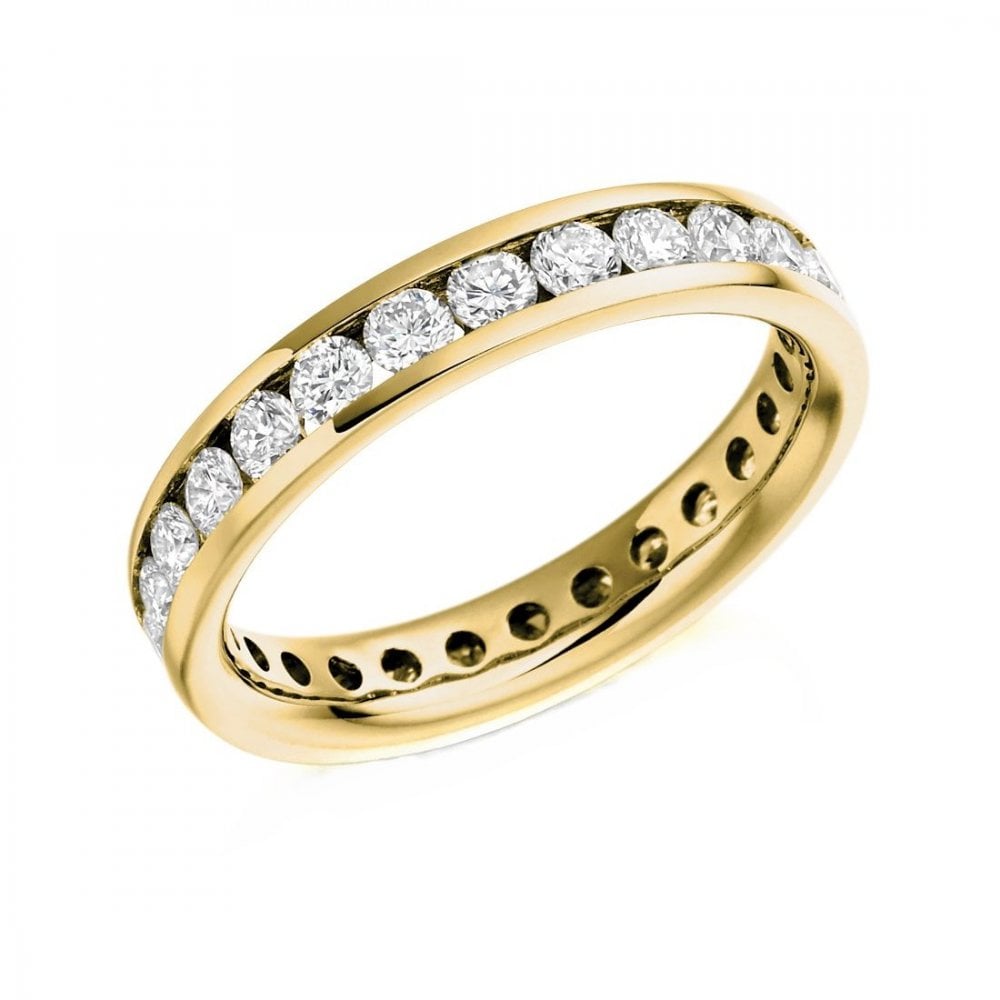 18ct yellow gold 1.75ct round diamond full eternity ring