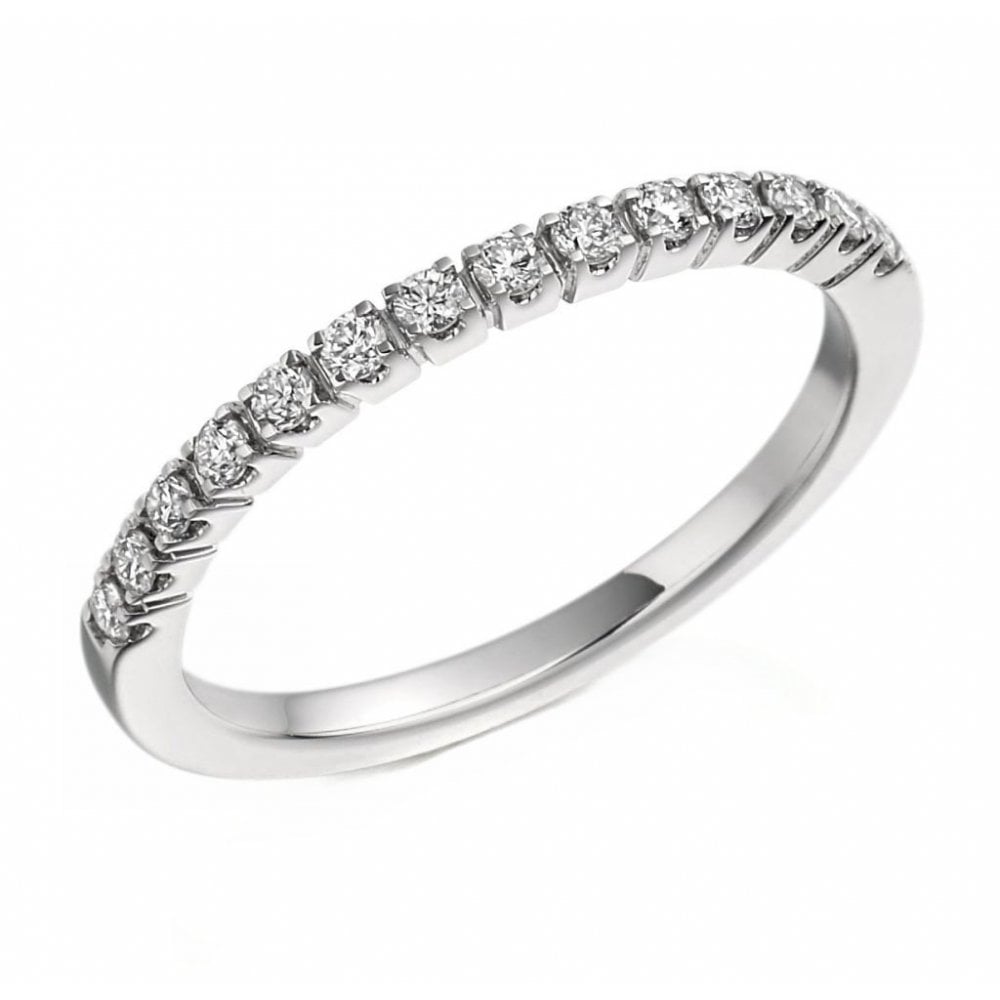 Platinum 0.23ct round brilliant cut diamond half eternity ring