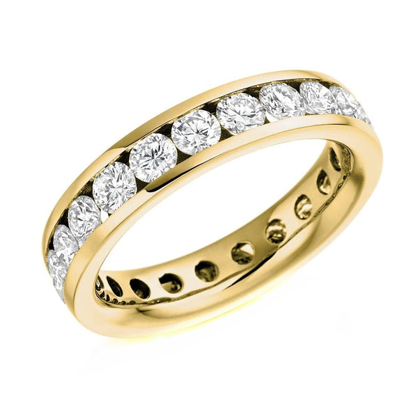 18ct yellow gold 2.54ct round brilliant full eternity ring