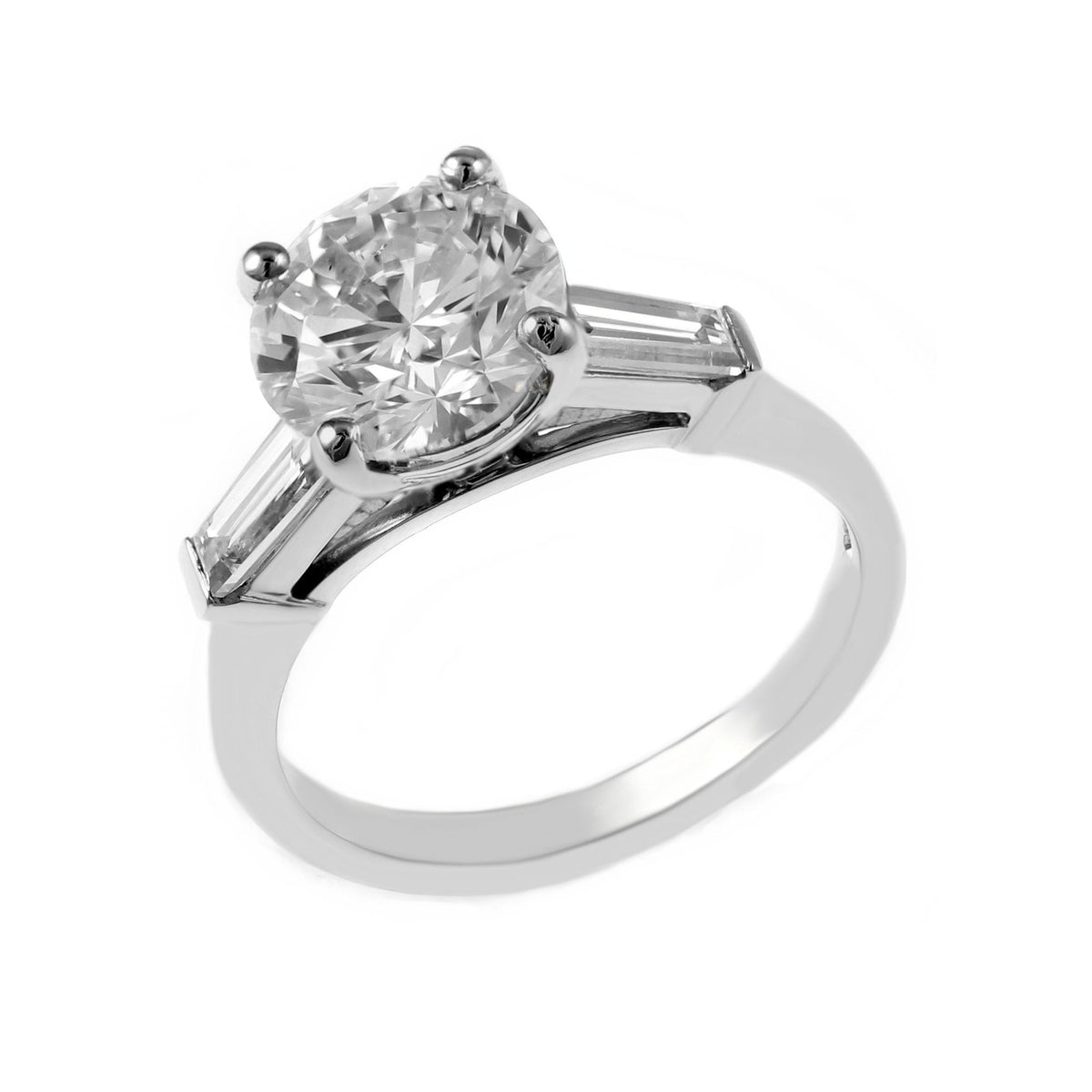 Platinum 2.50ct E VS2 IGL round brilliant cut diamond ring