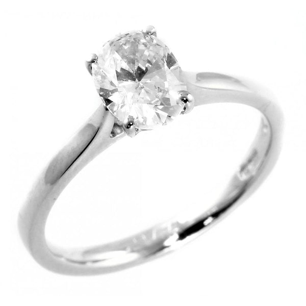 Platinum 1.00ct D VVS2 GIA oval diamond ring