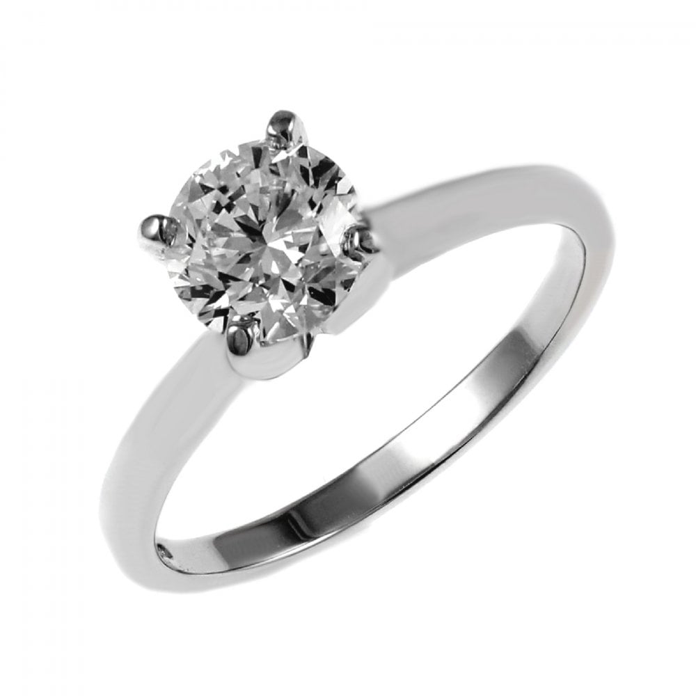 Platinum 1.00ct D VS2 IGL round brilliant cut diamond ring