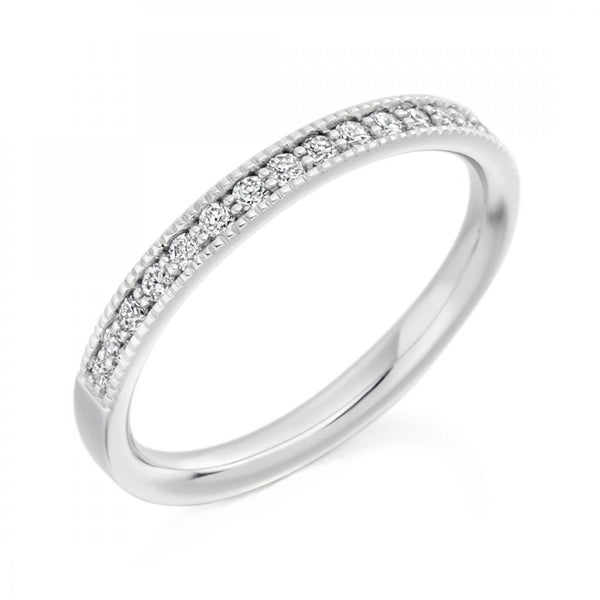 Platinum 0.25ct round brilliant cut diamond half eternity ring