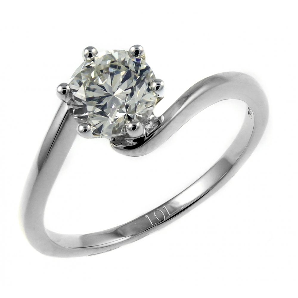 Platinum 0.70ct E VS1 GIA round brilliant cut diamond ring