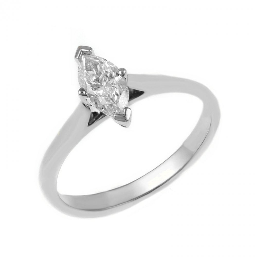 Platinum 0.35ct D VS1 GIA marquise cut diamond ring