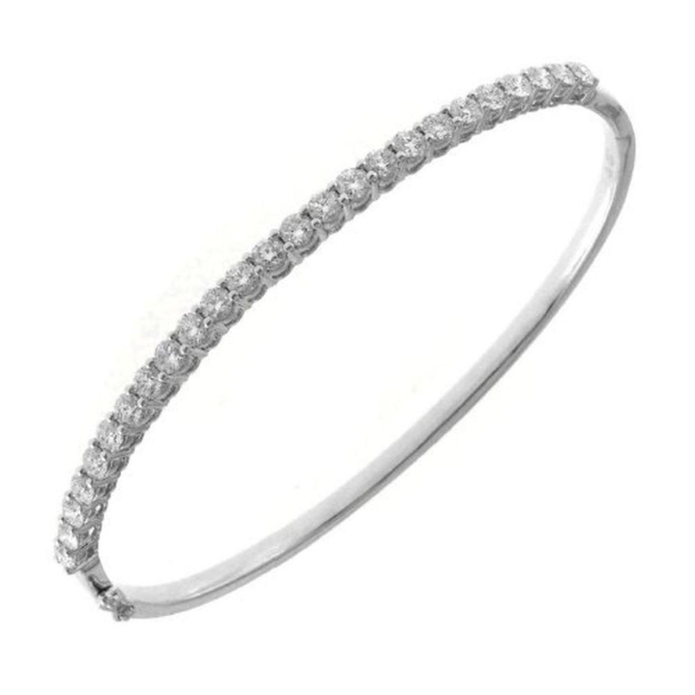 18ct white gold 2.00ct round brilliant cut diamond bangle