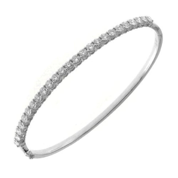 18ct white gold 2.00ct round brilliant cut diamond bangle