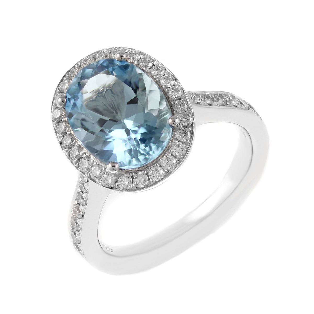 Platinum 3.78ct aquamarine & 0.57ct diamond ring